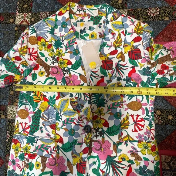 NWT Boden Thea Tailored Linen Blazer Multi, Exotic Paradise, 8P - Picture 10 of 16
